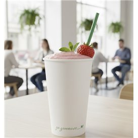 White "Go Green" Paper Cup 16Oz/540ml Ø9,0cm (1.000 Units)