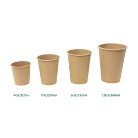 Paper Cup Kraft-Kraft 7Oz/210ml Ø7,0cm (1.000 Units)