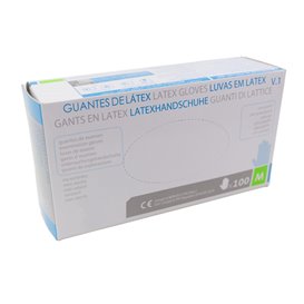 Latex Gloves Talc White Size M AQL 1.5 (100 Units)