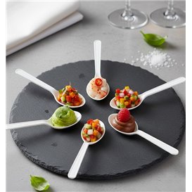 Small spoon Plastic Appetizer White 100 mm (50 Units)