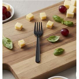 Mini fork Plastic Appetizer Black 100 mm (1000 Units)