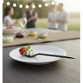 Mini fork Plastic Appetizer Black 100 mm (1000 Units)