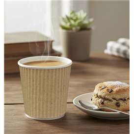Ripple Wall Kraft Paper Cup Double Wall 4Oz/120ml Ø6,2cm (25 Units)