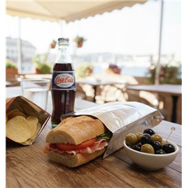 Paper Baguette Bag Greaseproof Aluminum 26+5x10,3cm (200 Units)