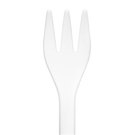 Plastic CPLA Appetizer Mini fork White 100 mm (1000 Units)