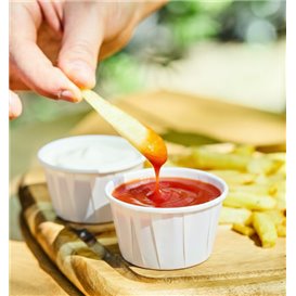 White Pleated Paper Cup of 100 ml (3000 Units)