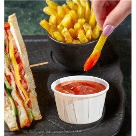 White Pleated Paper Cup of 100 ml (3000 Units)