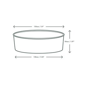 Tub Cardboard Round Black 500ml Ø15cm (300 Units)