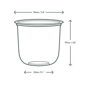 Clear Compostable PLA Tub 500 ml Ø9,6 cm (50 Units)