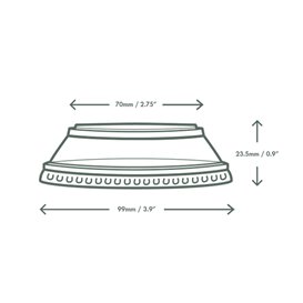Flat Dome Lid for terrine Compostable PLA Clear Ø9,6 cm (1000 Units)