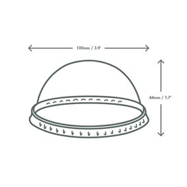 Dome Lid for terrine Compostable PLA Clear Ø9,6 cm (50 Units)