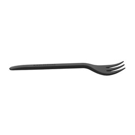 Plastic CPLA Appetizer Mini fork Black 10 cm (50 Units)