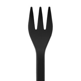 Plastic CPLA Appetizer Mini fork Black 10 cm (1000 Units)
