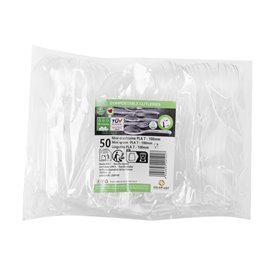 Transparent CPLA Plastic Appetizer Small spoon 10 cm (50 Units)