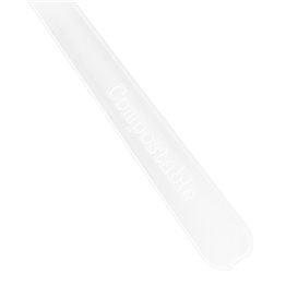 White CPLA Plastic Appetizer Small spoon 10 cm (50 Units)