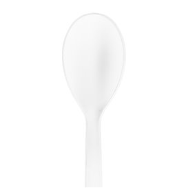 White CPLA Plastic Appetizer Small spoon 10 cm (1000 Units)