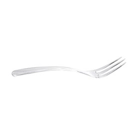 Transparent Plastic Tasting Fork PS 10 cm (100 Units)
