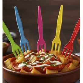 Colors CPLA Plastic Mini Fork 8,5 cm (500 Units)