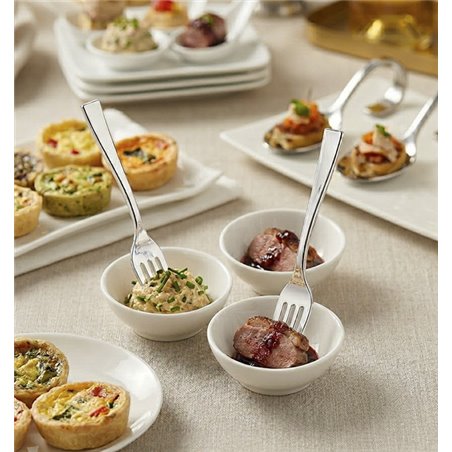 Detail reusable mini metallized PS fork silver effect