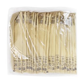 Bamboo Cutlery set Fork, Knife and Napkin 17cm (24 Units)