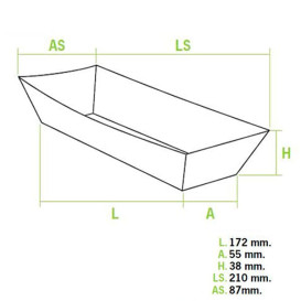 Paper Hot Dog Tray 17x5,5x3,8cm (25 Units) 