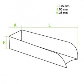 Paper Hot Dog Tray Kraft 17x5x3,5cm (1000 Units)
