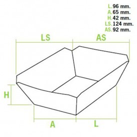 Paper Food Boat Tray Kraft 250ml 9,6x6,5x4,2cm (1000 Units)