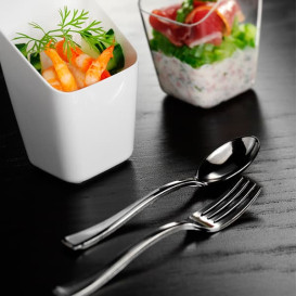 Plastic Mini Fork Metallized 10cm (100 Units)  