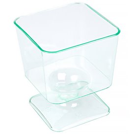 Plastic Glass Square shape Water Green 60 ml 