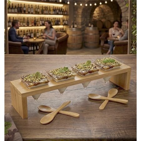 Bamboo holder for 4 diamond cones 60 ml B235