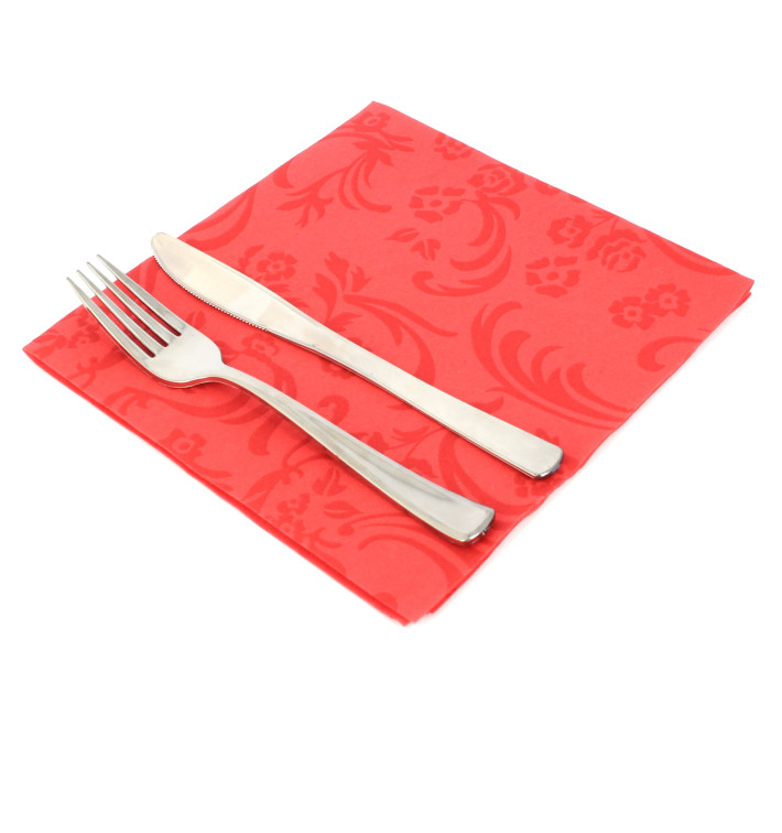 Airlaid Napkins "Damascato" Red 40x40cm Airlaid Napkins "Damascato" Red 40x40cm