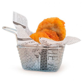 Serving Mini Fryer Container Steel 10x9x6cm (6 Units)