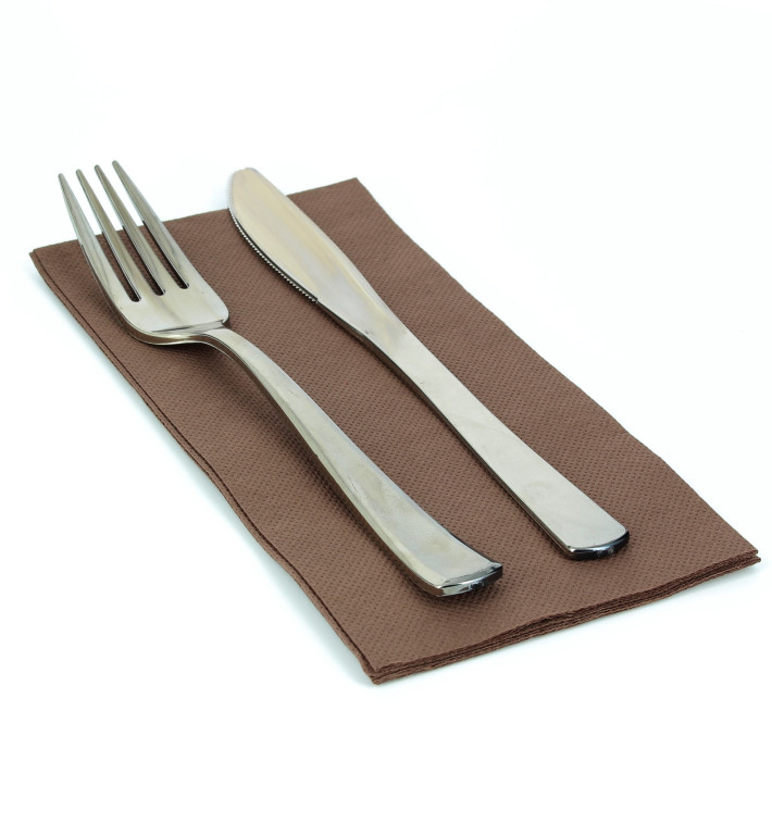 Paper Napkin Double Point Brown 1/8 40x40cm Paper Napkin Double Point Brown 1/8 40x40cm