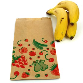 Paper Food Bag Fruit Design 14+7x28cm (1000 Units)