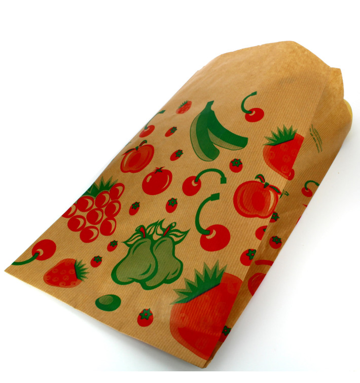 Paper Food Bag Fruit Design 18+10x32cm Paper Food Bag Fruit Design 18+10x32cm
