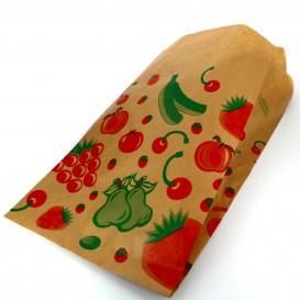Paper Food Bag Fruit Design 18+10x28cm 