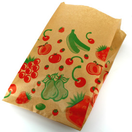 Paper Food Bag Fruit Design 22+12x36cm 