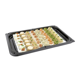 Plastic Tray with Lid Black 46x30 cm (25 Units) 