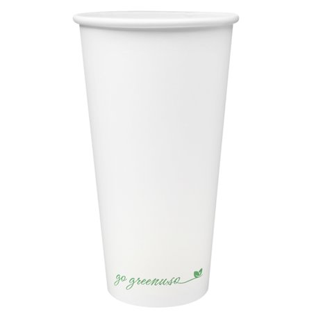 Go Green white cardboard cup 20oz