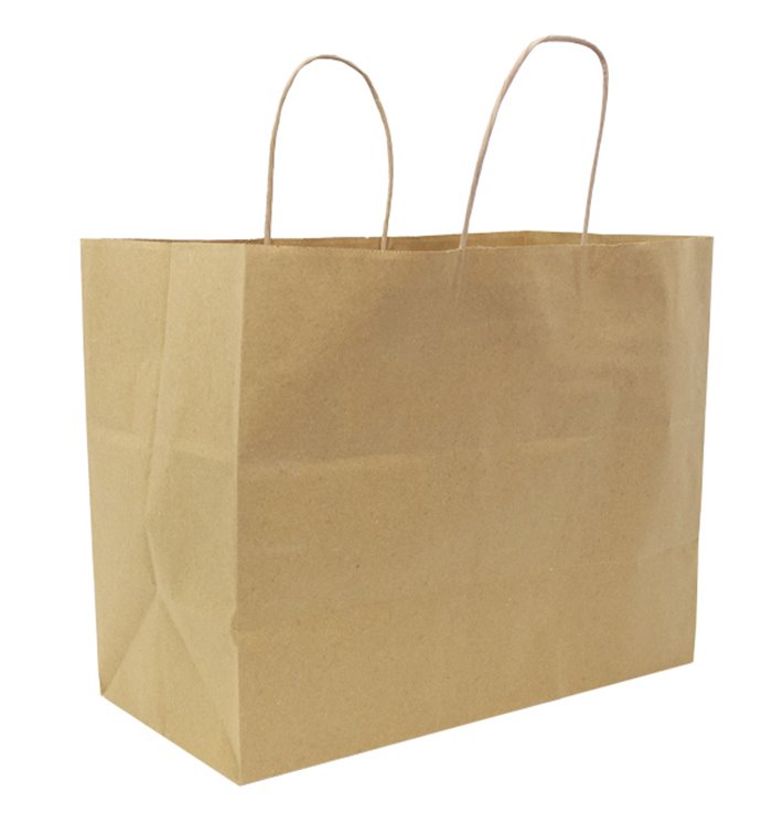 Paper bag with twisted handles